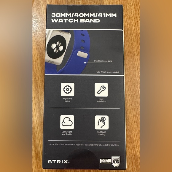 Apple Watch Band by Atrix for 38MM, 40MM, or 41MM Blue Silicone NIB New! - Picture 4 of 4